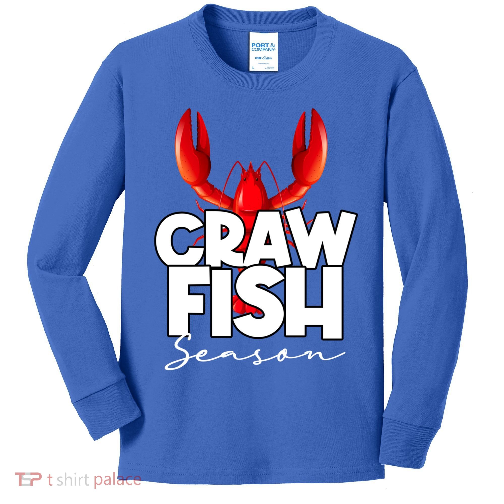 Craw Fish Season Mardi Gras Crawfish Boil Lobster Gift Kids Long Sleeve Shirt