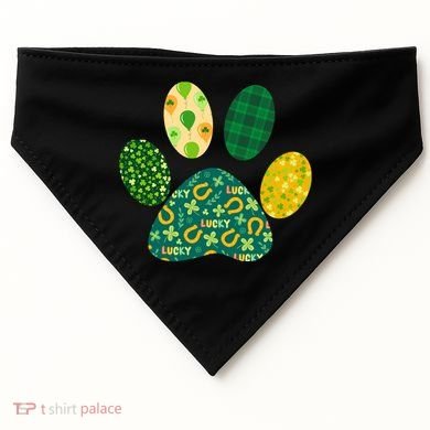 Cute Funny St Patrick's Day Patterns Pet Animal Paw USA-Made Doggie Bandana