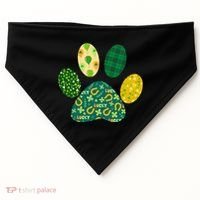 Cute Funny St Patrick's Day Patterns Pet Animal Paw USA-Made Doggie Bandana thumb 0