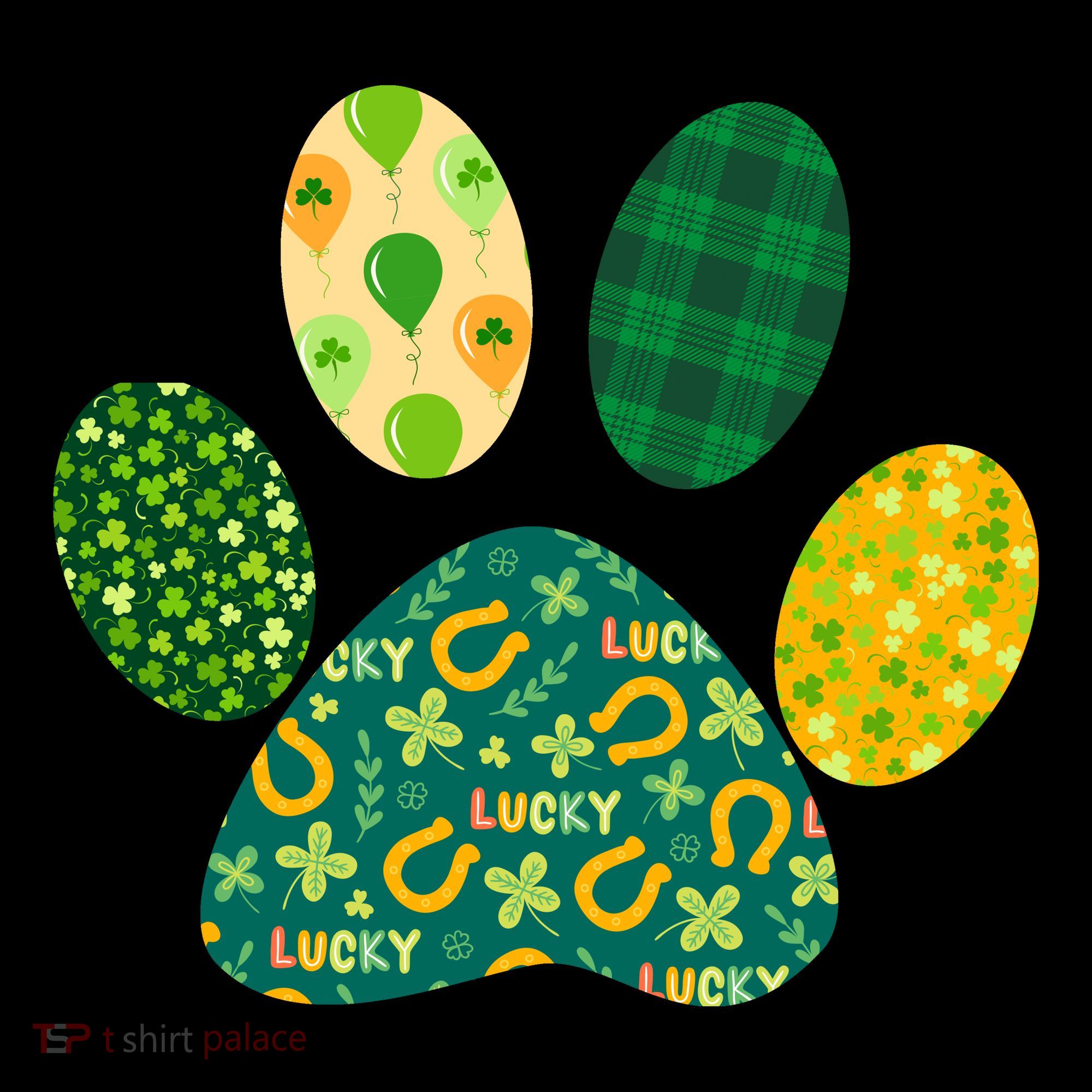 Cute Funny St Patrick's Day Patterns Pet Animal Paw Button
