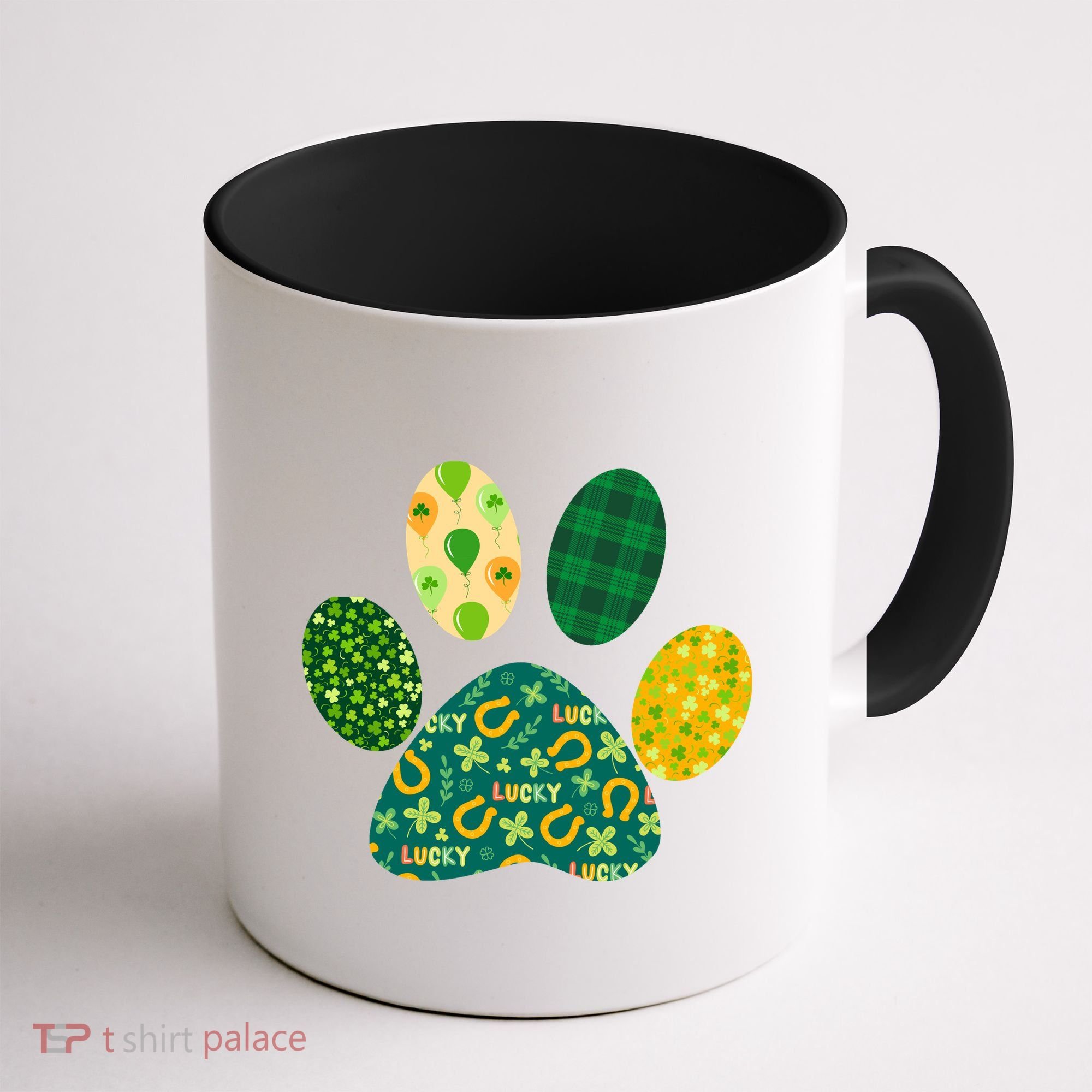 Cute Funny St Patrick's Day Patterns Pet Animal Paw Coffee Mug