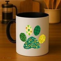 Cute Funny St Patrick's Day Patterns Pet Animal Paw Coffee Mug thumb 4