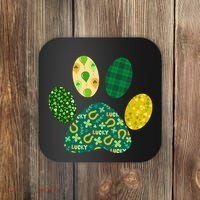 Cute Funny St Patrick's Day Patterns Pet Animal Paw Coaster thumb 0