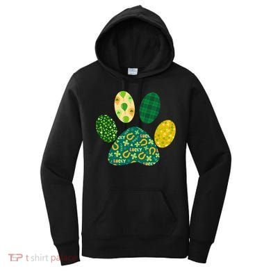 Cute Funny St Patrick's Day Patterns Pet Animal Paw Women's Hoodie