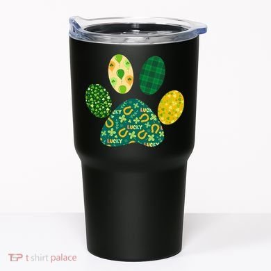 Cute Funny St Patrick's Day Patterns Pet Animal Paw Tumbler