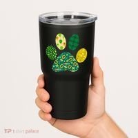 Cute Funny St Patrick's Day Patterns Pet Animal Paw Tumbler thumb 2