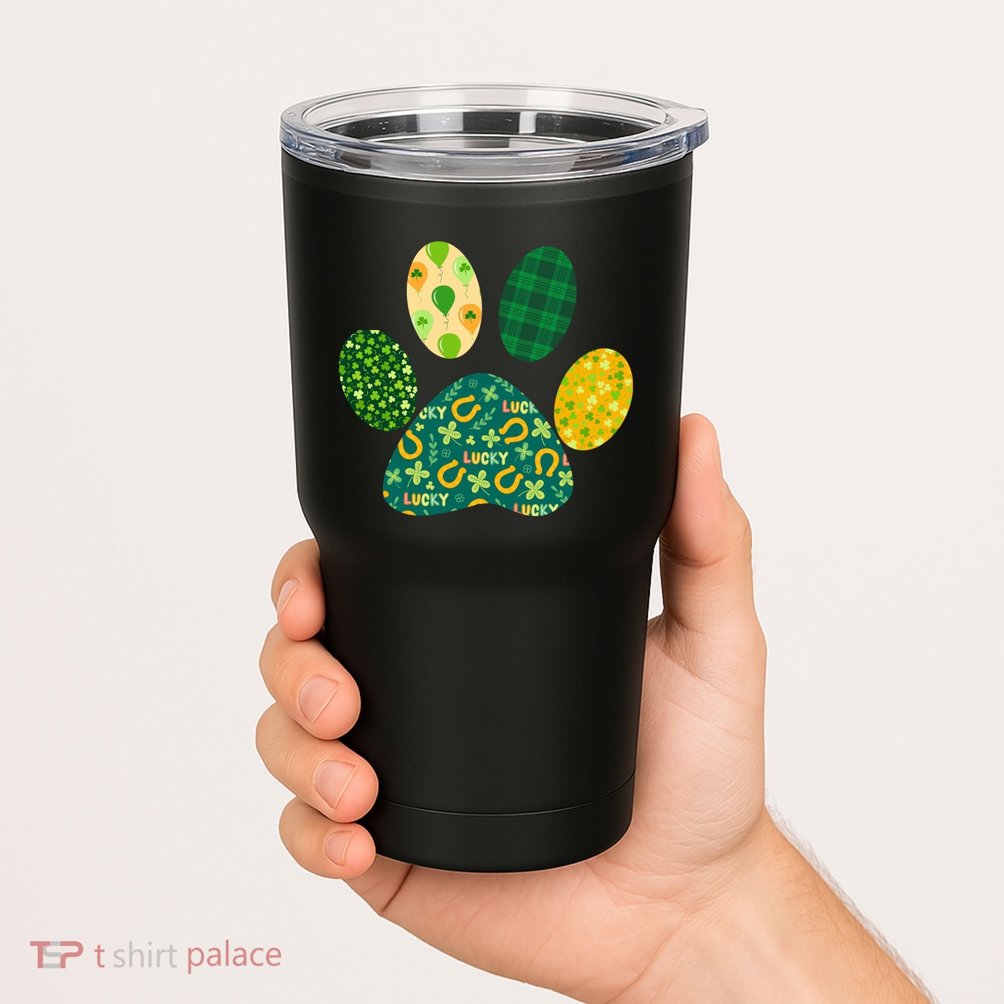 Cute Funny St Patrick's Day Patterns Pet Animal Paw Tumbler