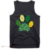 Cute Funny St Patrick's Day Patterns Pet Animal Paw Tank Top thumb 0