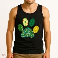 Cute Funny St Patrick's Day Patterns Pet Animal Paw Tank Top thumb 3