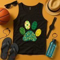 Cute Funny St Patrick's Day Patterns Pet Animal Paw Tank Top thumb 4