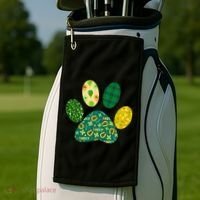 Cute Funny St Patrick's Day Patterns Pet Animal Paw Golf Towel thumb 2