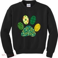 Cute Funny St Patrick's Day Patterns Pet Animal Paw Kids Sweatshirt thumb 0