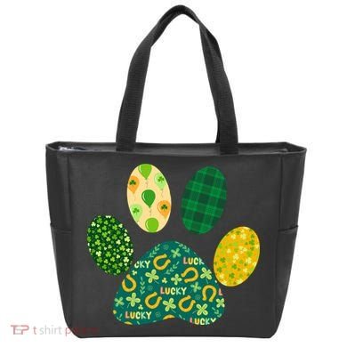 Cute Funny St Patrick's Day Patterns Pet Animal Paw Bag