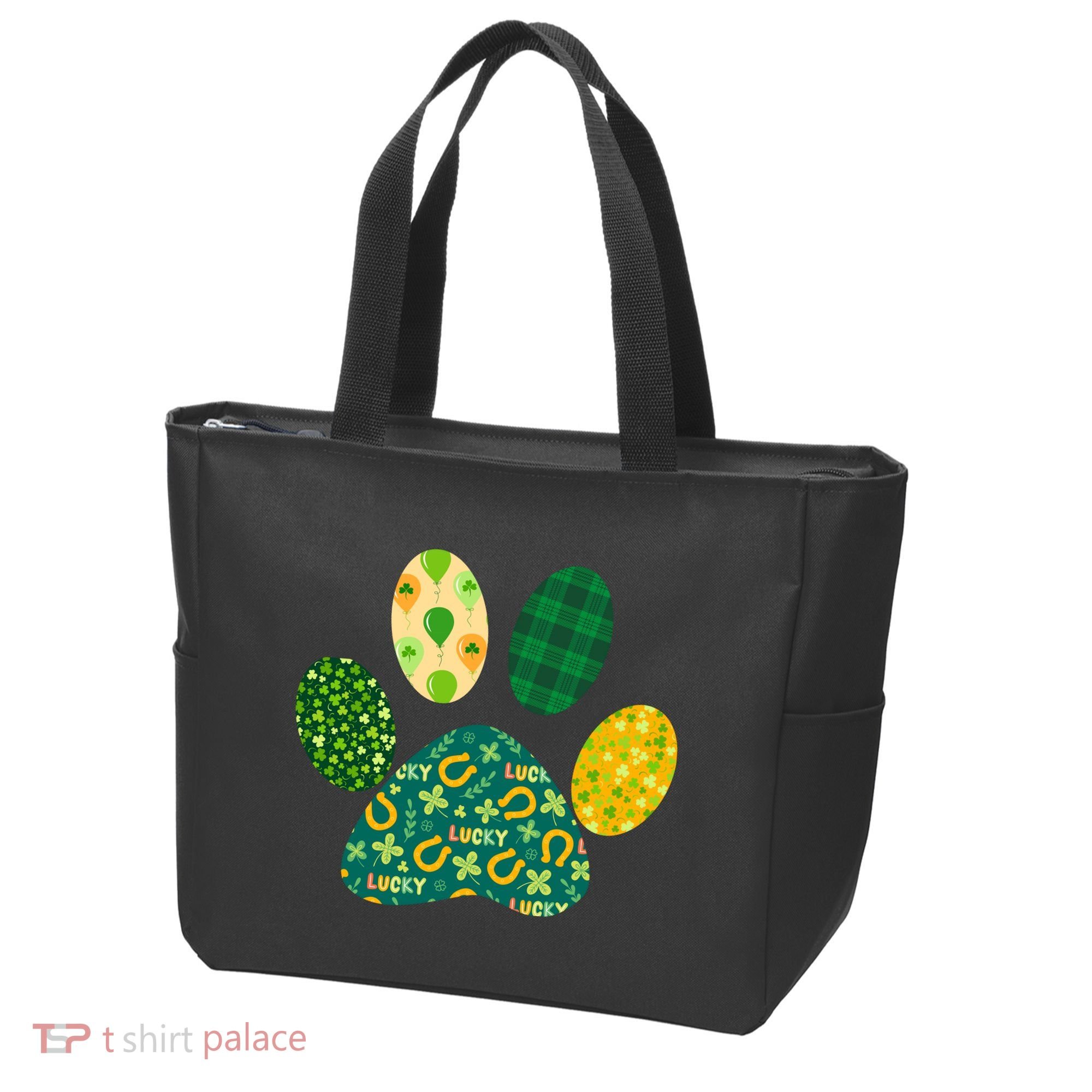 Cute Funny St Patrick's Day Patterns Pet Animal Paw Tote Bag