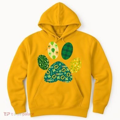 Cute Funny St Patrick's Day Patterns Pet Animal Paw Hoodie