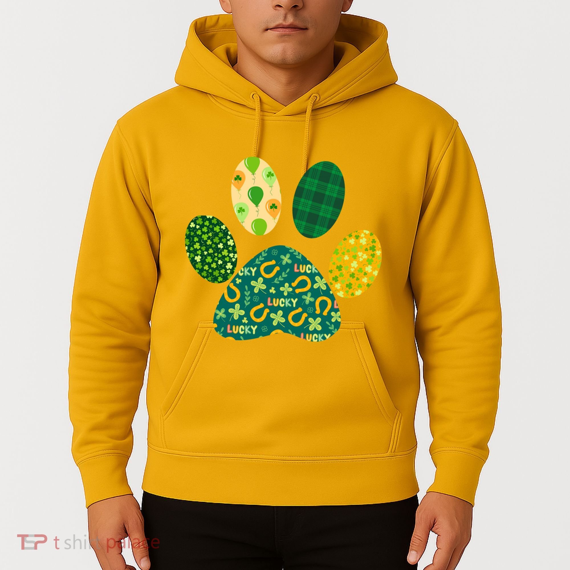 Cute Funny St Patrick's Day Patterns Pet Animal Paw Hoodie
