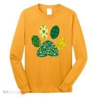 Cute Funny St Patrick's Day Patterns Pet Animal Paw Long Sleeve Shirt thumb 0