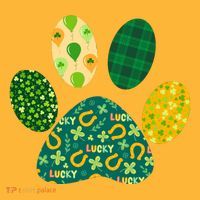 Cute Funny St Patrick's Day Patterns Pet Animal Paw Long Sleeve Shirt thumb 2