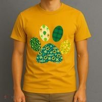 Cute Funny St Patrick's Day Patterns Pet Animal Paw T-Shirt thumb 3