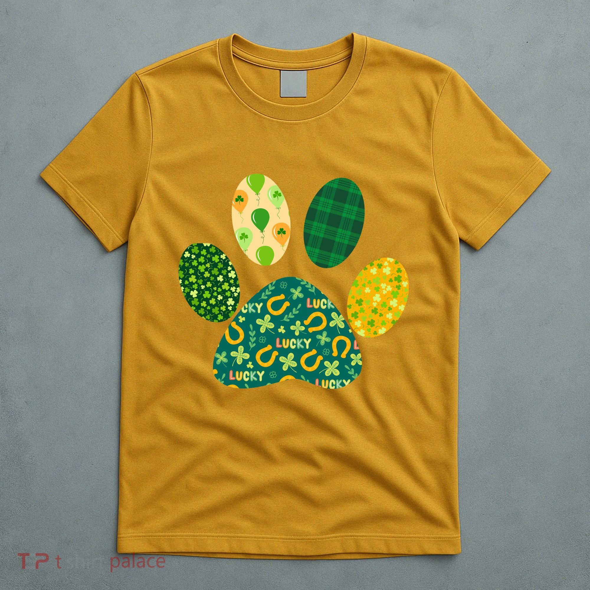Cute Funny St Patrick's Day Patterns Pet Animal Paw T-Shirt