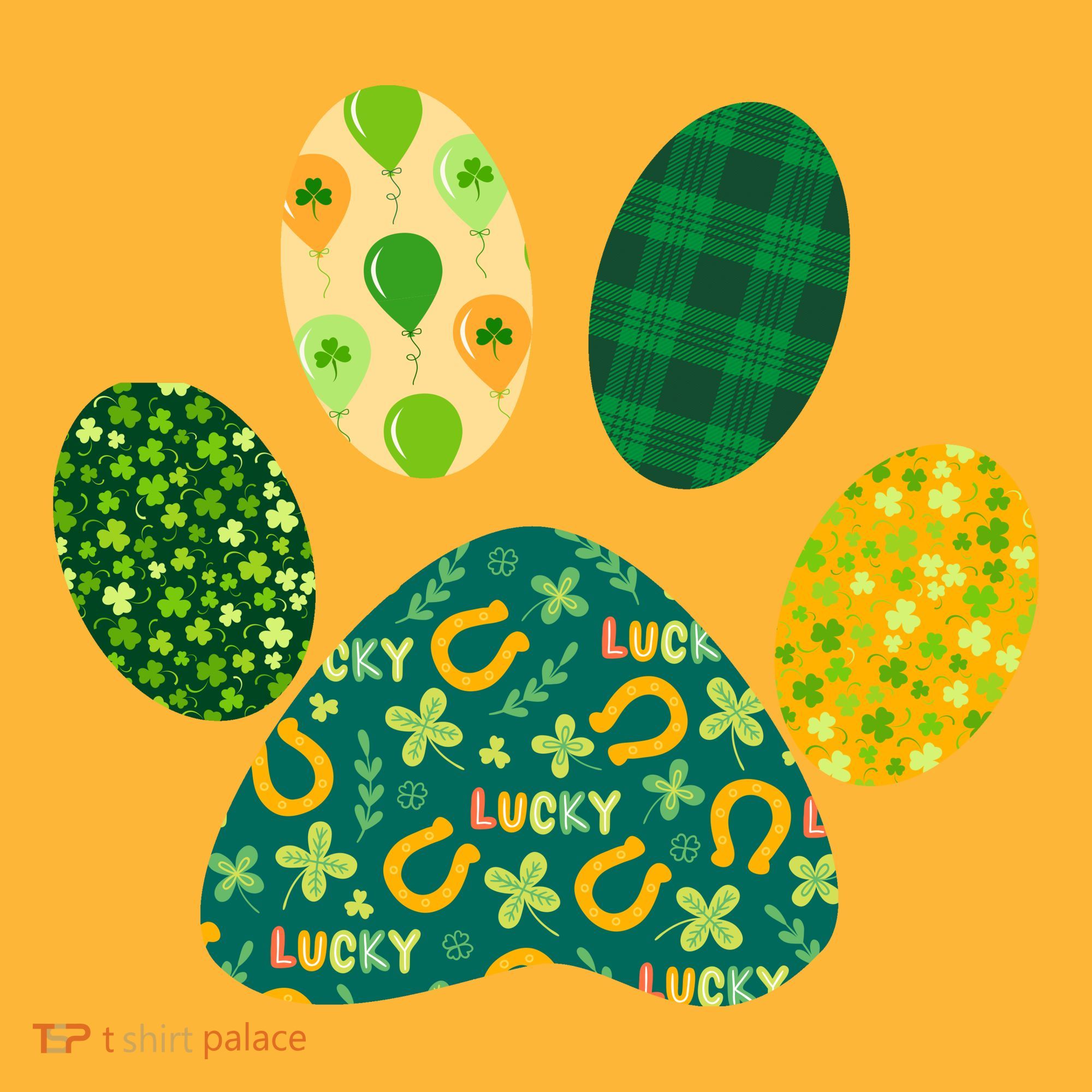 Cute Funny St Patrick's Day Patterns Pet Animal Paw Mousepad