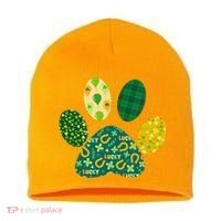Cute Funny St Patrick's Day Patterns Pet Animal Paw Short Acrylic Beanie thumb 0