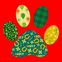 Cute Funny St Patrick's Day Patterns Pet Animal Paw Santa Hat thumb 1