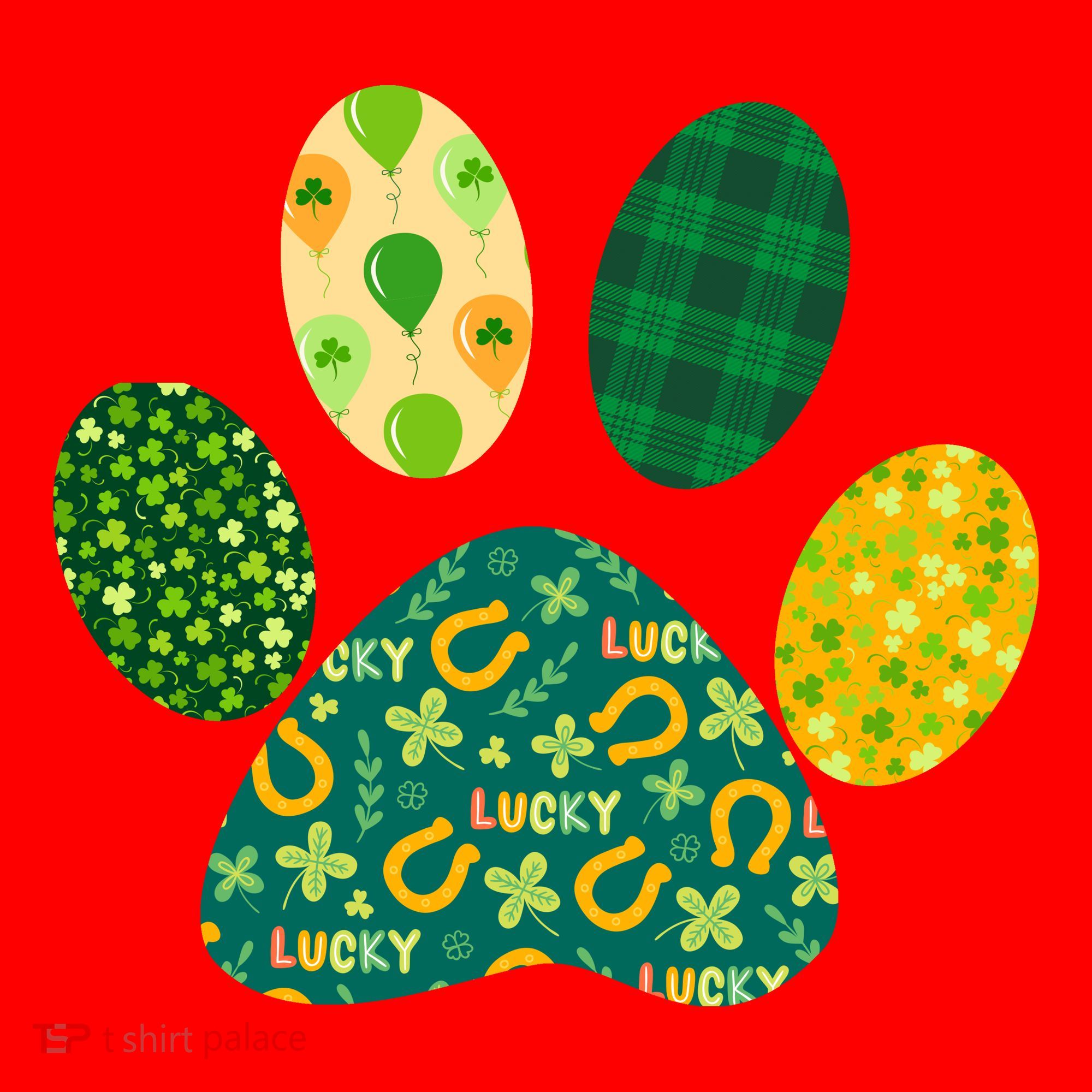 Cute Funny St Patrick's Day Patterns Pet Animal Paw Santa Hat