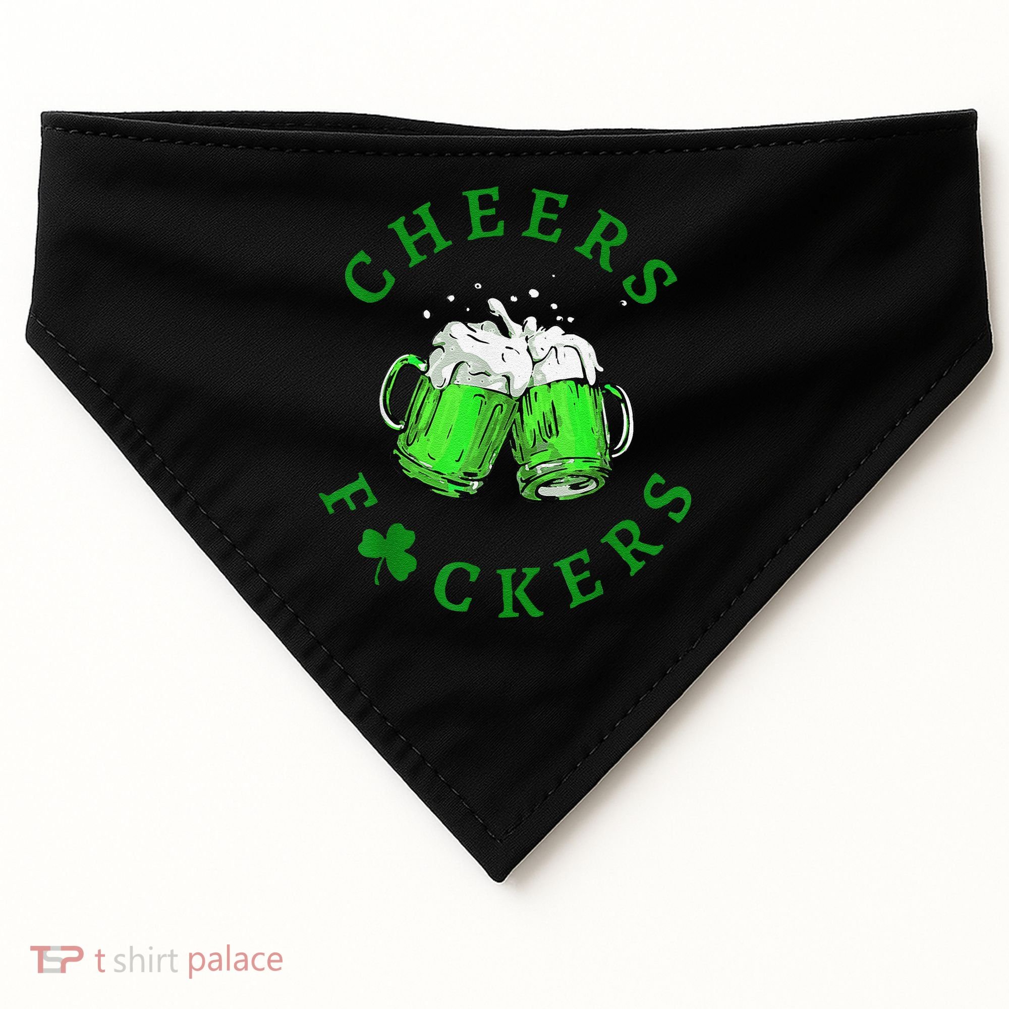 Cheers Fuckers St Patricks Day Beer Drinking USA-Made Doggie Bandana