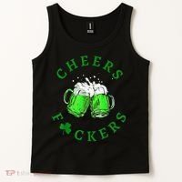 Cheers Fuckers St Patricks Day Beer Drinking Tank Top thumb 2