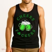 Cheers Fuckers St Patricks Day Beer Drinking Tank Top thumb 3