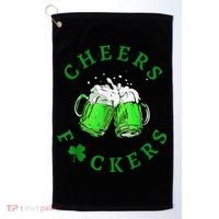 Cheers Fuckers St Patricks Day Beer Drinking Golf Towel thumb 0