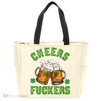 Cheers Fuckers St Patrick's Day Beers Festive Tote Bag thumb 0