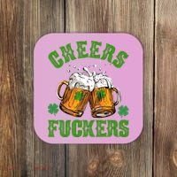Cheers Fuckers St Patrick's Day Beers Festive Coaster thumb 0