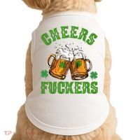 Cheers Fuckers St Patrick's Day Beers Festive Doggie Tank thumb 0