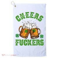 Cheers Fuckers St Patrick's Day Beers Festive Golf Towel thumb 0