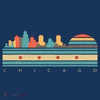 Chicago Flag Skyline Vintage Illinois City Retro Souvenir T-Shirt thumb 7