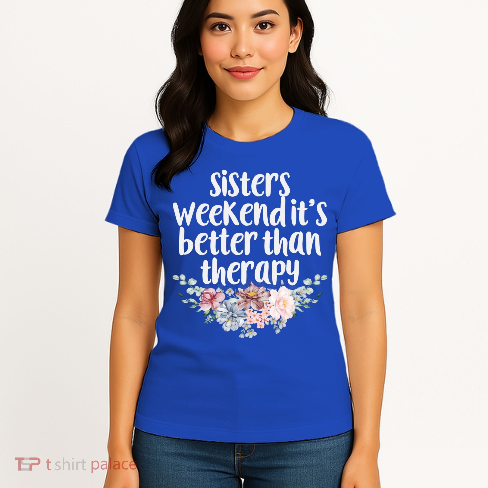 Cute Floral Sisters Weekend It's Better Than Therapy Travel Great Gift Women's T-Shirt