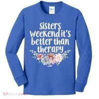 Cute Floral Sisters Weekend It's Better Than Therapy Travel Great Gift Kids Long Sleeve Shirt thumb 0
