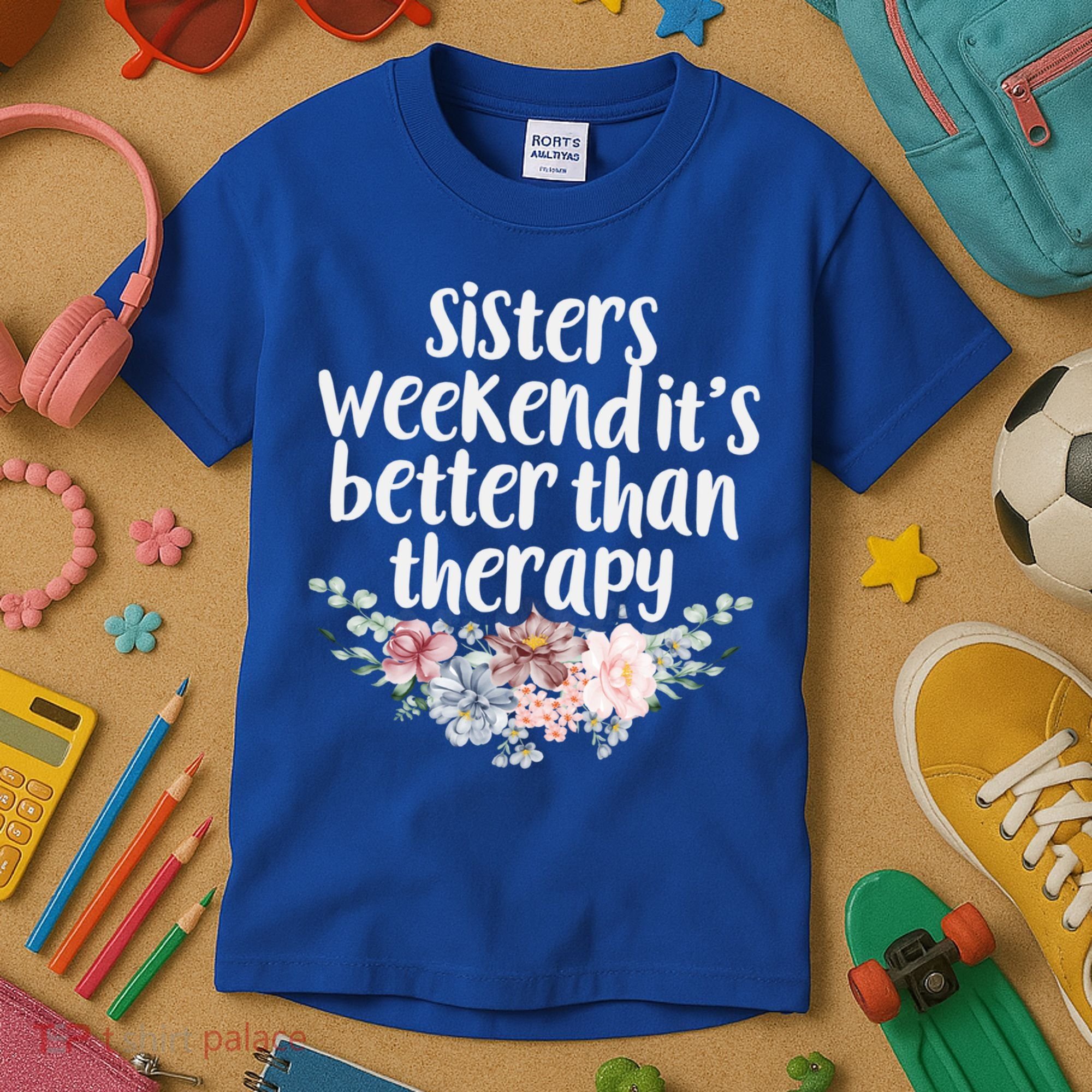 Cute Floral Sisters Weekend It's Better Than Therapy Travel Great Gift Kids T-Shirt