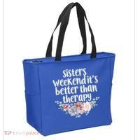 Cute Floral Sisters Weekend It's Better Than Therapy Travel Great Gift Tote Bag thumb 2