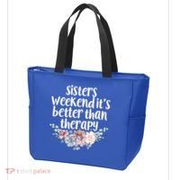 Cute Floral Sisters Weekend It's Better Than Therapy Travel Great Gift Tote Bag thumb 3