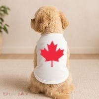 Canadian Flag Shirts Red Maple Leaf Canada Day Doggie Tank thumb 2
