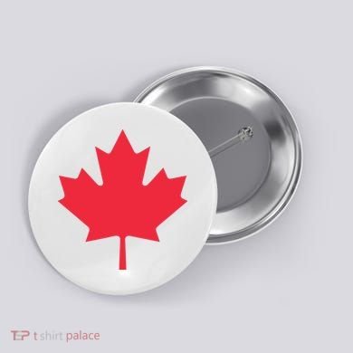 Canadian Flag Shirts Red Maple Leaf Canada Day Button