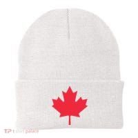 Canadian Flag Shirts Red Maple Leaf Canada Day Beanie thumb 0