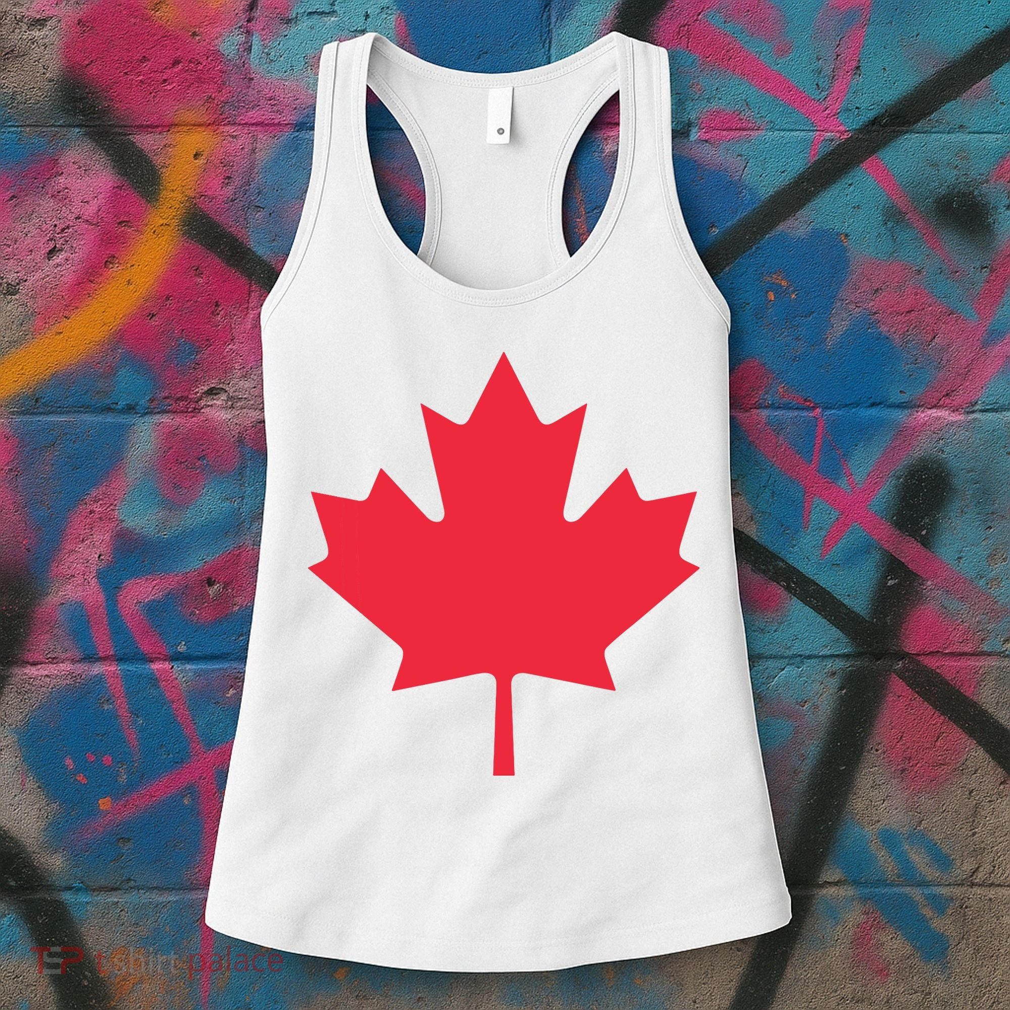 Canadian Flag Shirts Red Maple Leaf Canada Day Women's Tank Top