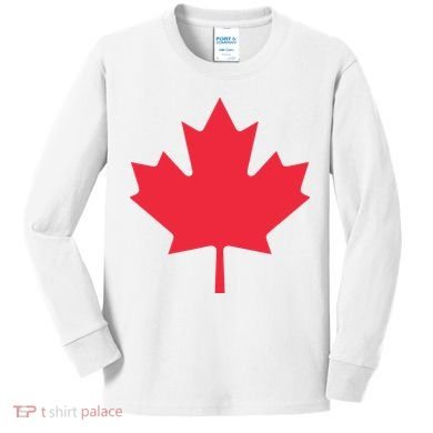 Canadian Flag Shirts Red Maple Leaf Canada Day Kids Long Sleeve Shirt