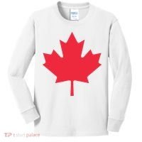 Canadian Flag Shirts Red Maple Leaf Canada Day Kids Long Sleeve Shirt thumb 0