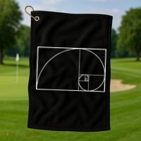 Cool Fibonacci Spiral Trendy Math Lover Science Golf Towel thumb 1
