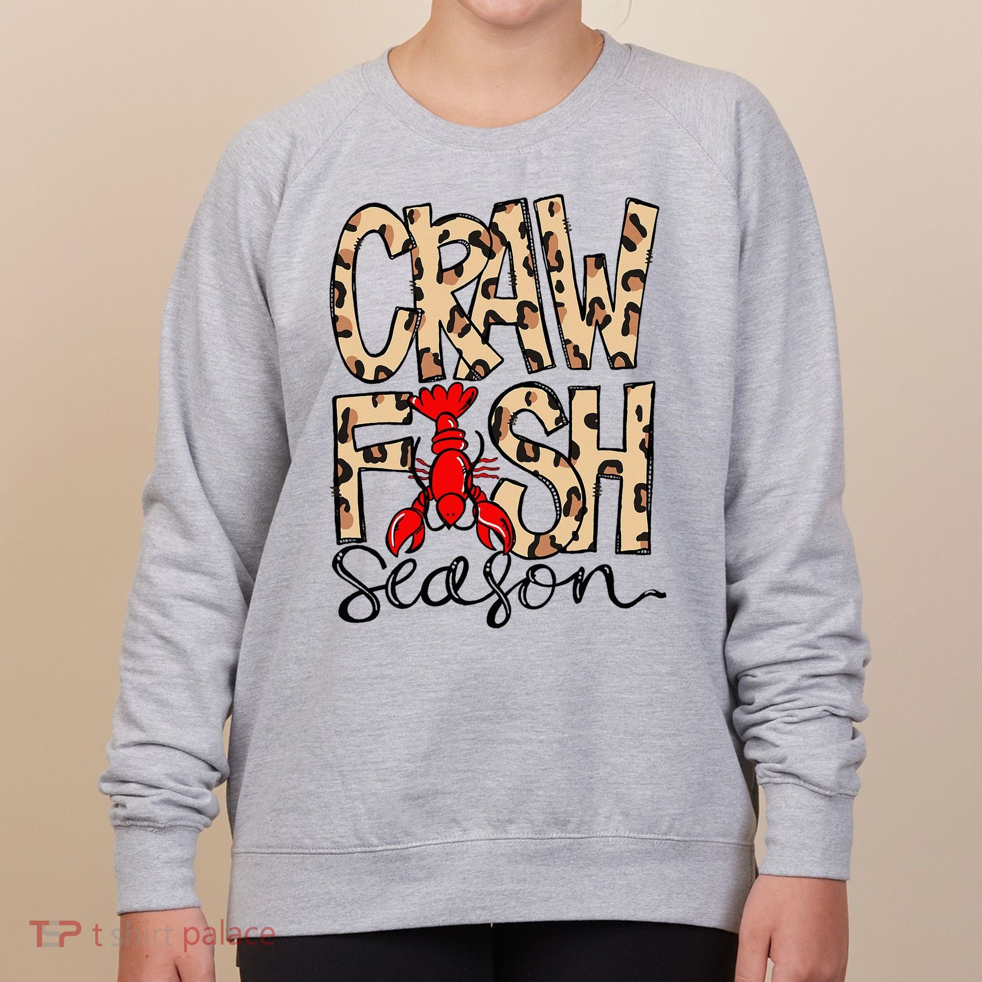 Craw Fish Season Leopard Love Crawfish Women's Sweatshirt